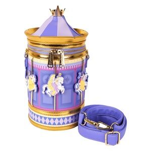 Loungefly Purple and Gold Carousel Crossbody Bag